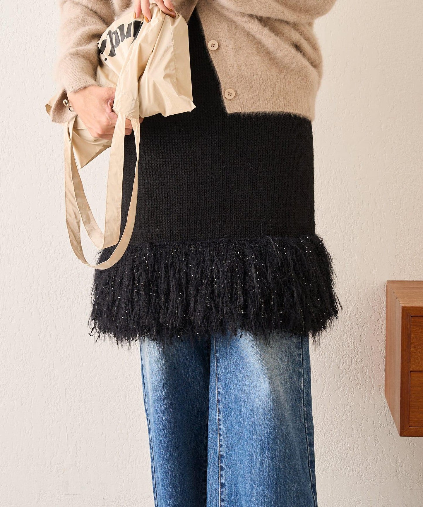 【SHENERY】流蘇針織半身裙