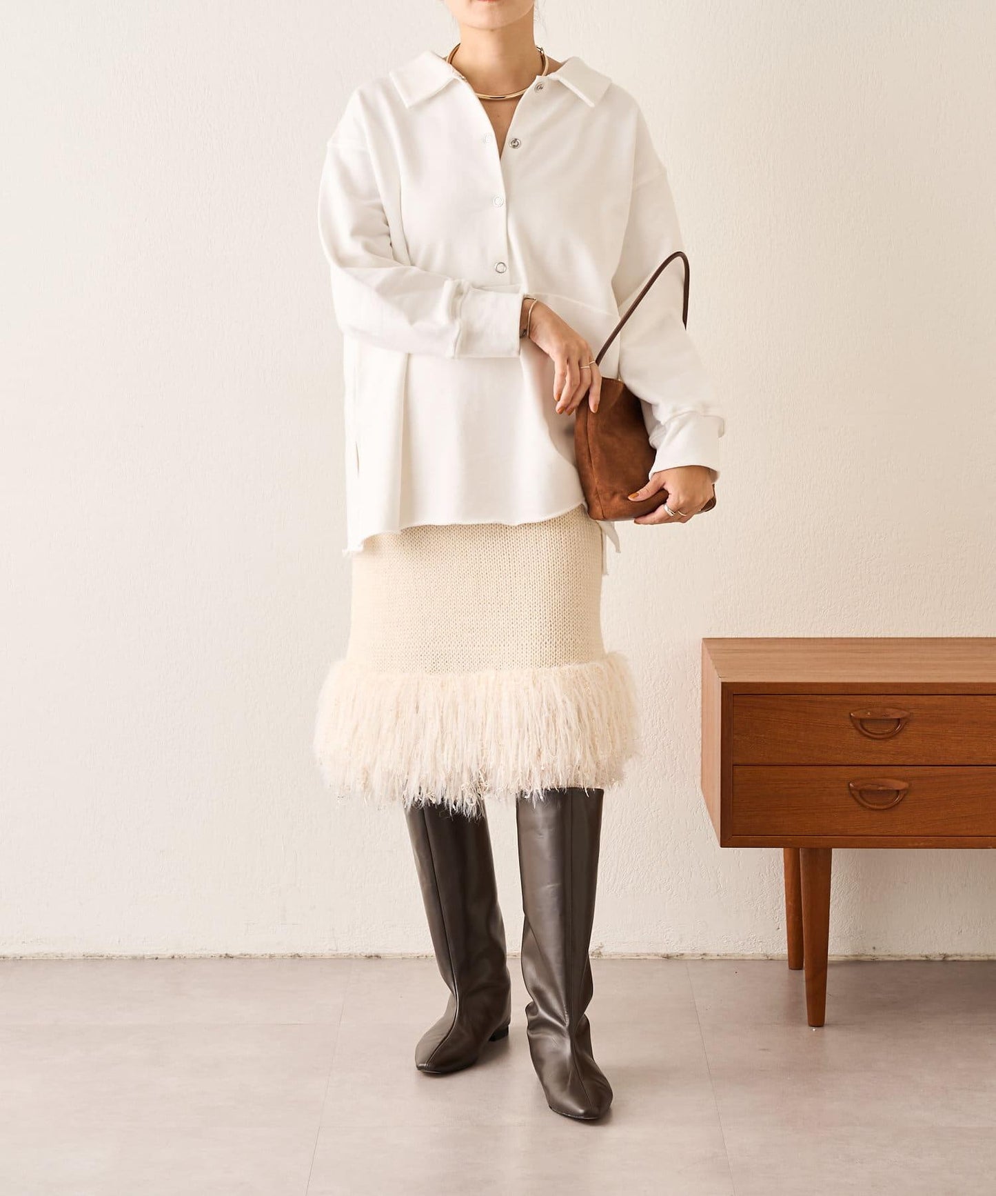 【SHENERY】流蘇針織半身裙