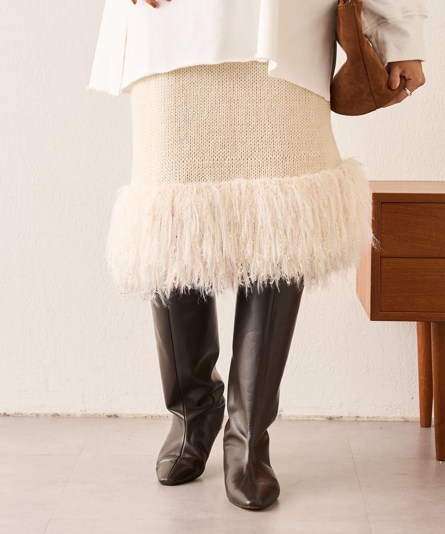 【SHENERY】流蘇針織半身裙