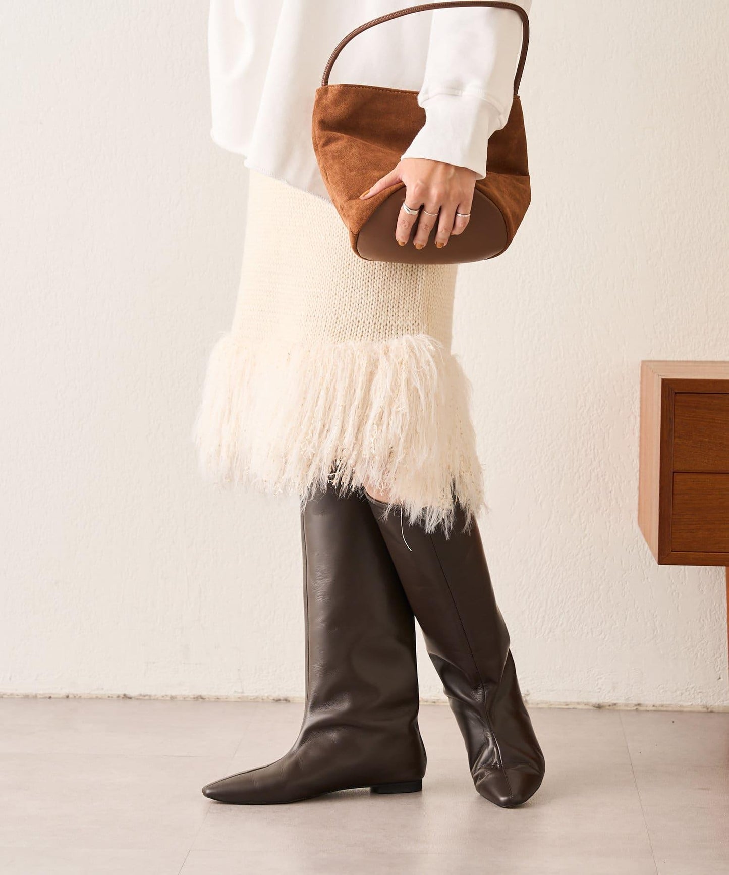 【SHENERY】流蘇針織半身裙