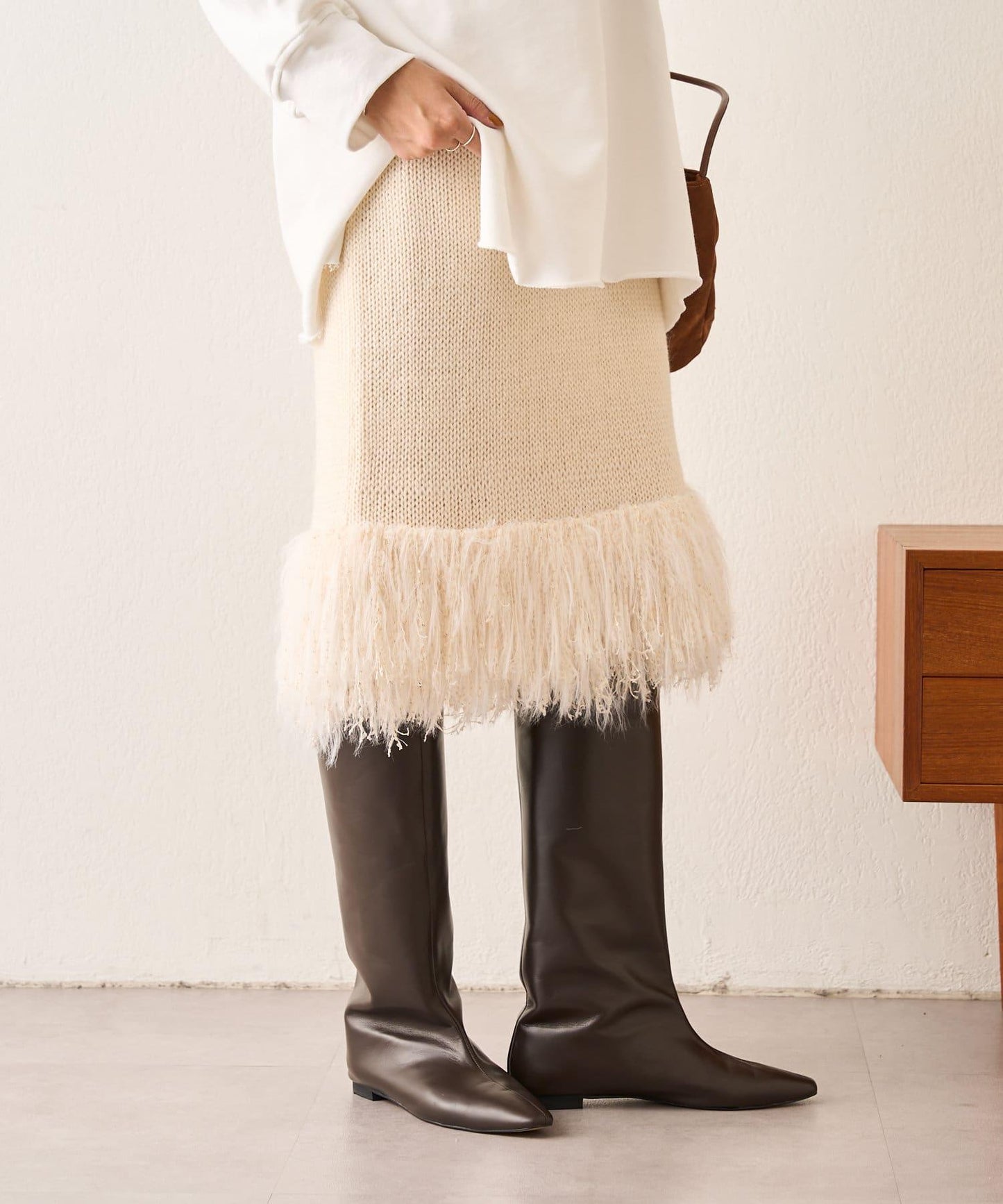 【SHENERY】流蘇針織半身裙