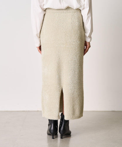 【SHENERY】亮絲長毛修身半身裙