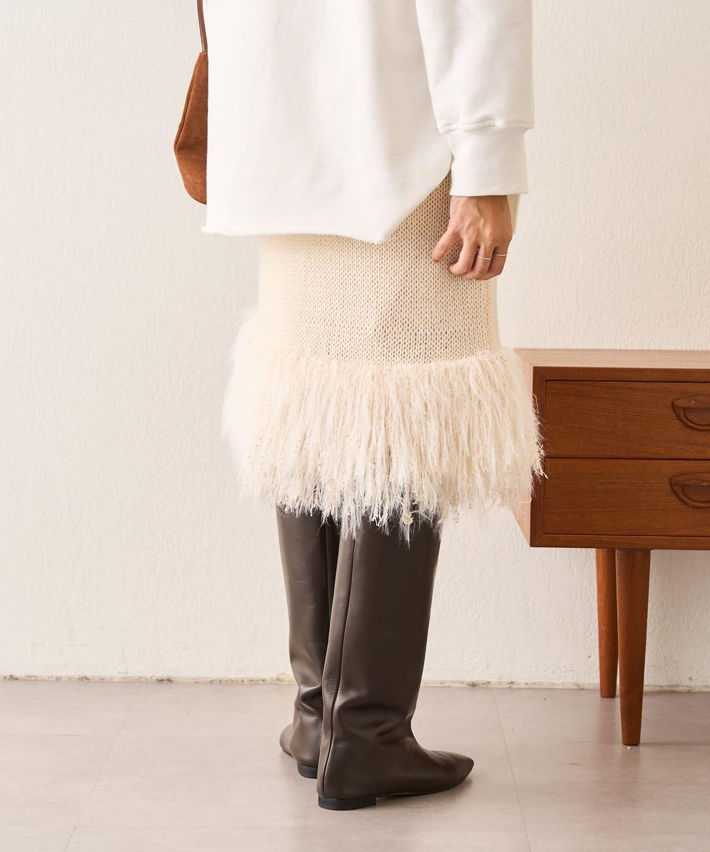 【SHENERY】流蘇針織半身裙