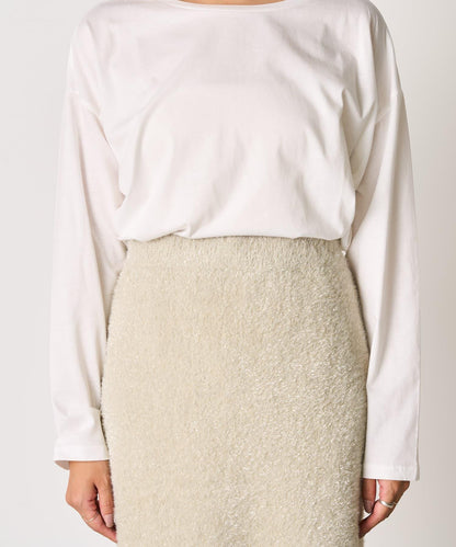 【SHENERY】亮絲長毛修身半身裙