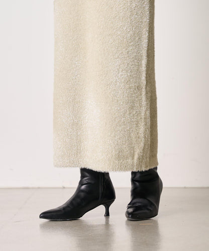 【SHENERY】亮絲長毛修身半身裙