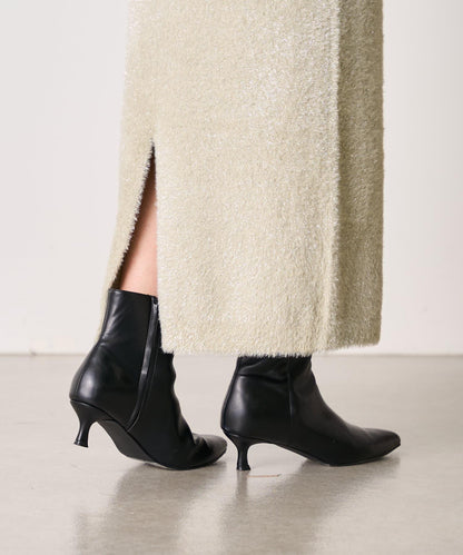 【SHENERY】亮絲長毛修身半身裙