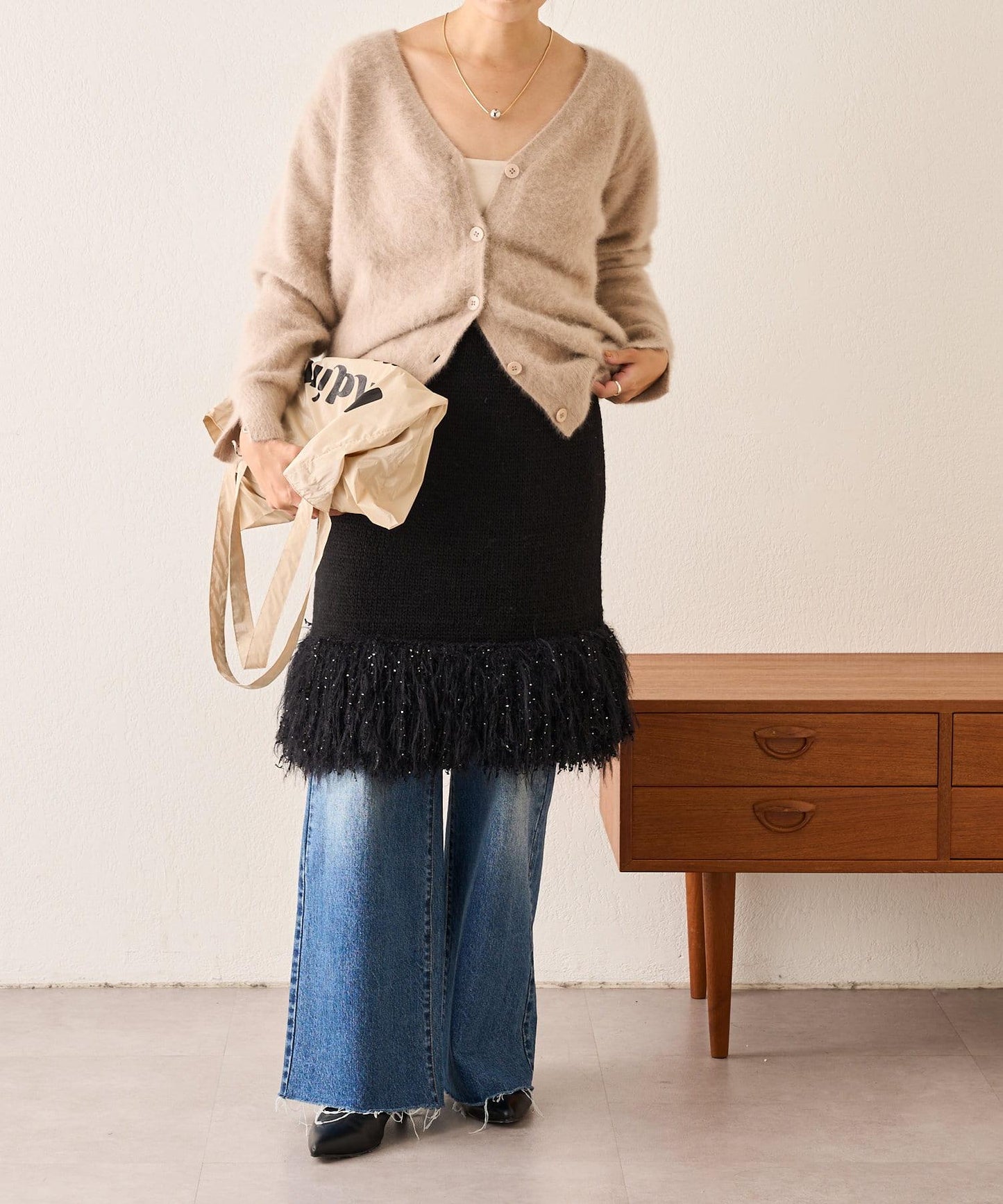 【SHENERY】流蘇針織半身裙