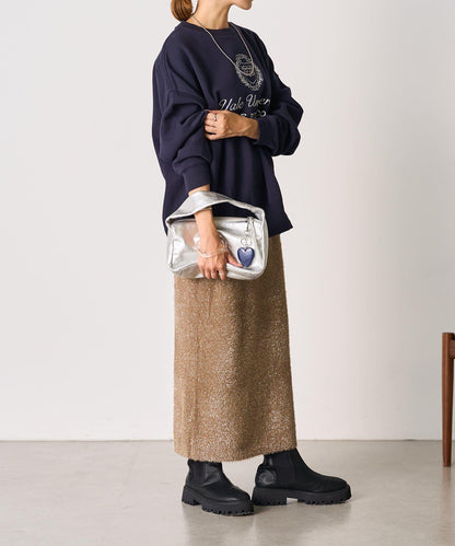 【SHENERY】亮絲長毛修身半身裙