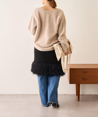 【SHENERY】流蘇針織半身裙
