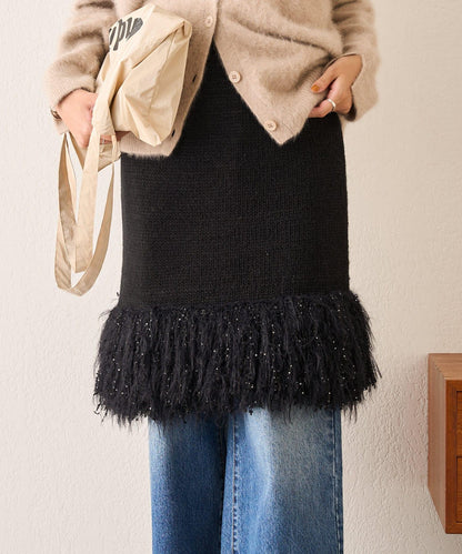 【SHENERY】流蘇針織半身裙