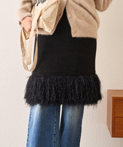 【SHENERY】流蘇針織半身裙