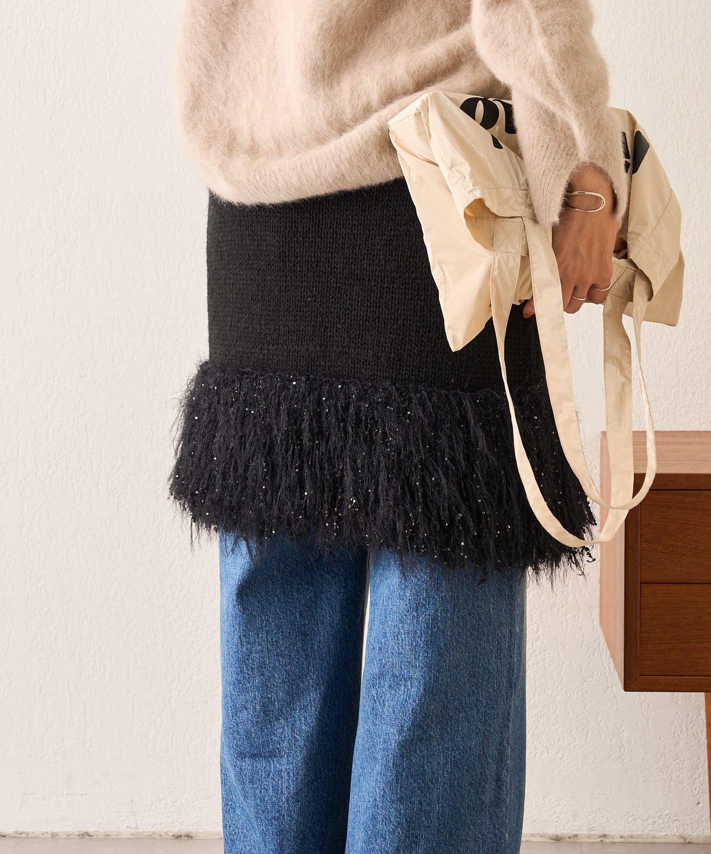 【SHENERY】流蘇針織半身裙