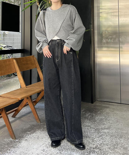 【CAPRICIEUX LE'MAGE】側褶牛仔褲