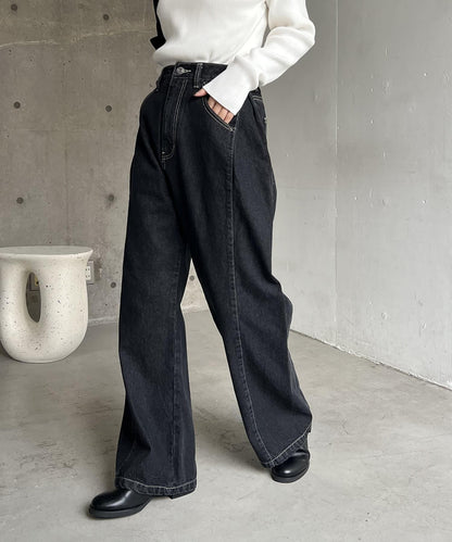 【CAPRICIEUX LE'MAGE】側褶牛仔褲