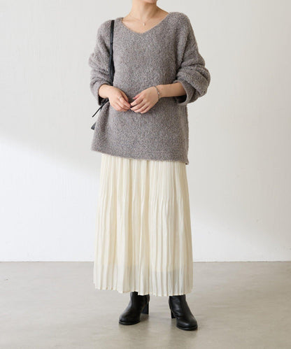 【多場合可穿】羊毛混紡毛圈套頭針織衫