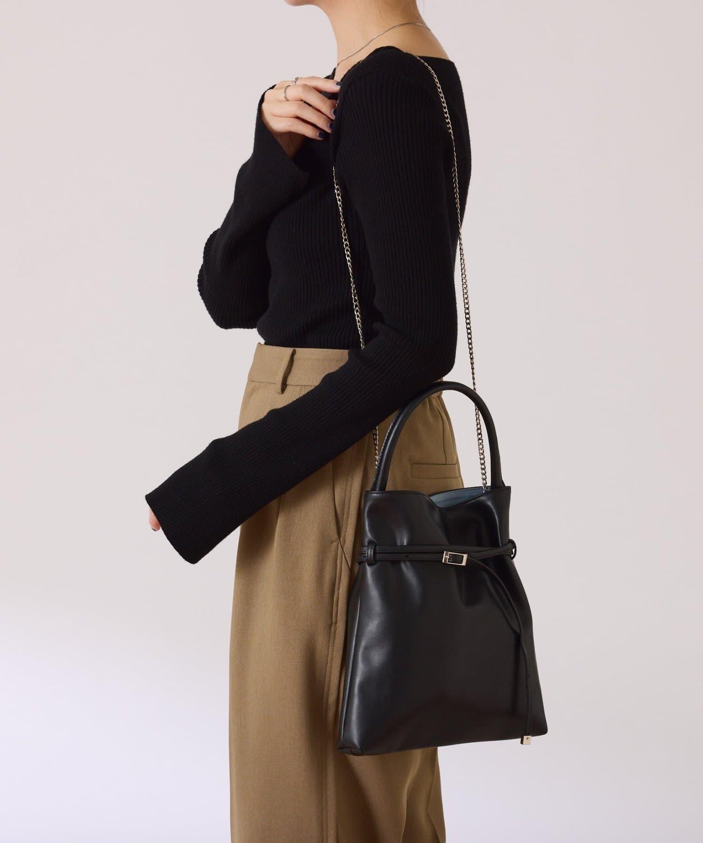 【PAPILLONNER/パピヨネ】帶腰帶單手柄托特包