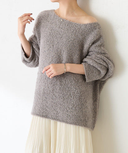 【多場合可穿】羊毛混紡毛圈套頭針織衫