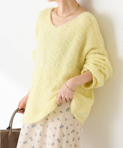 【多場合可穿】羊毛混紡毛圈套頭針織衫