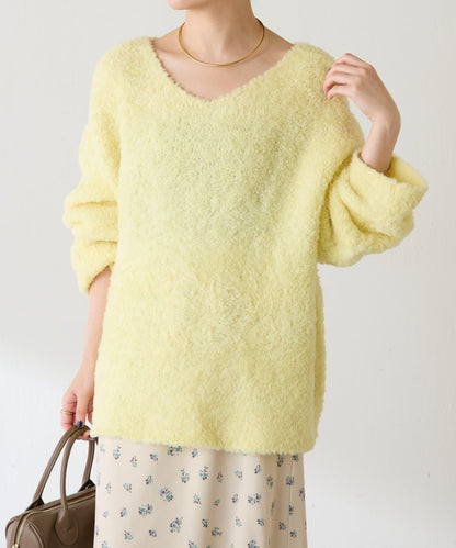 【多場合可穿】羊毛混紡毛圈套頭針織衫