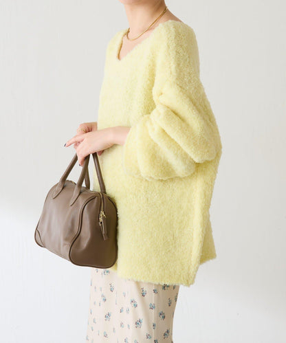 【多場合可穿】羊毛混紡毛圈套頭針織衫