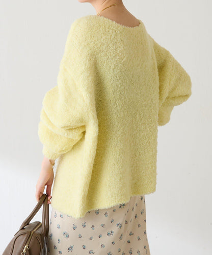 【多場合可穿】羊毛混紡毛圈套頭針織衫