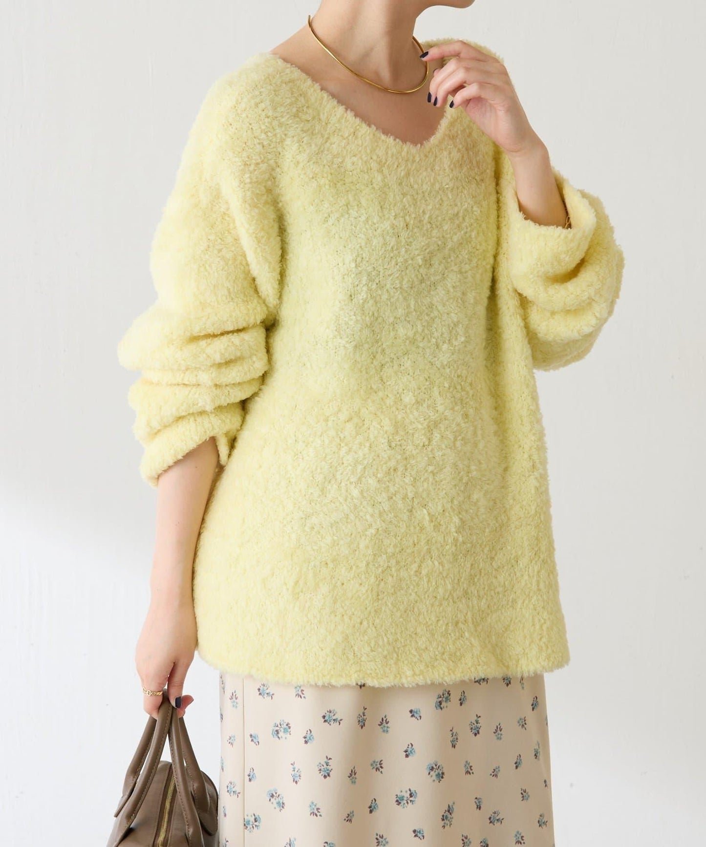 【多場合可穿】羊毛混紡毛圈套頭針織衫