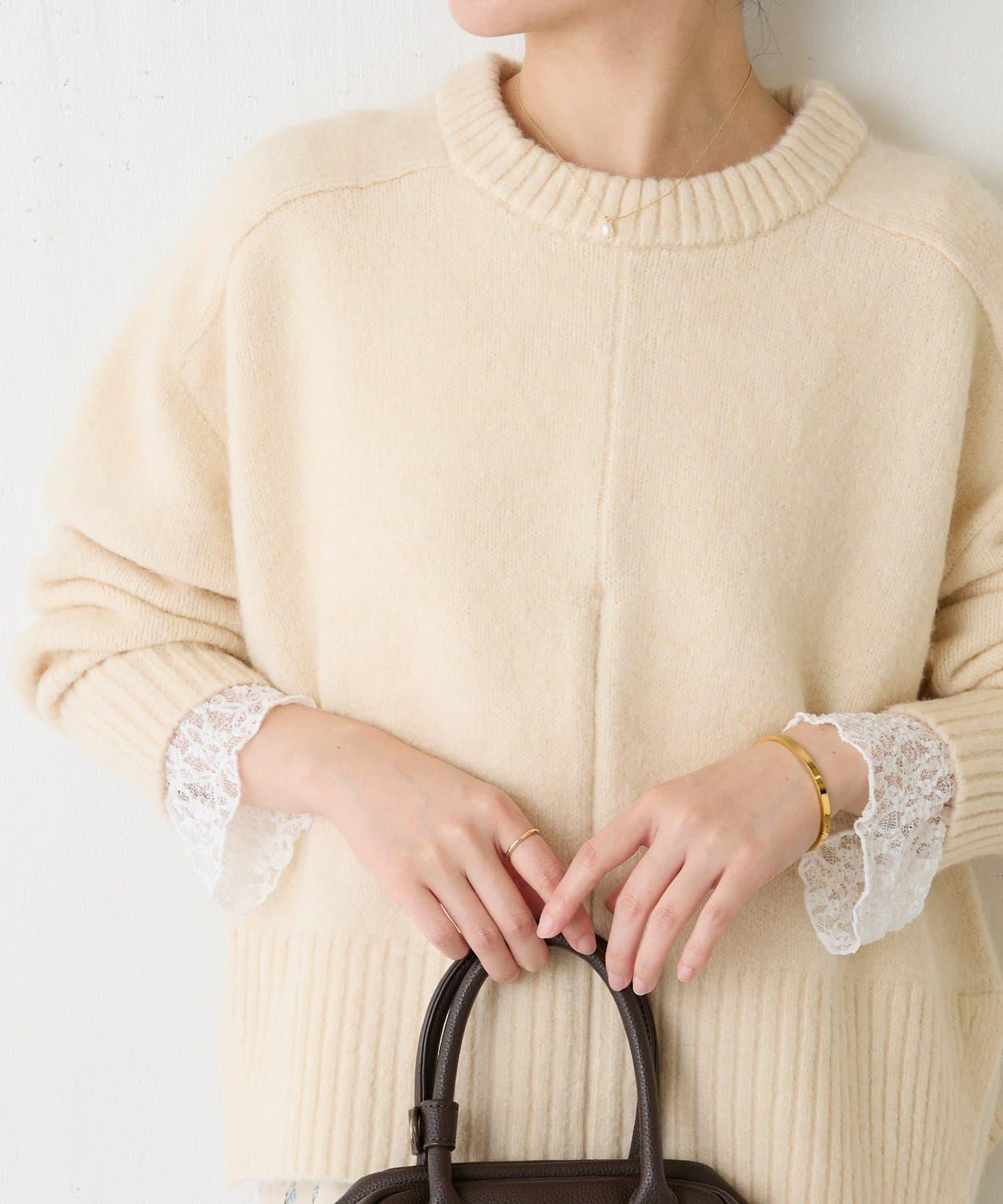 【可手洗/易於疊穿】仿犛牛絨短款針織衫