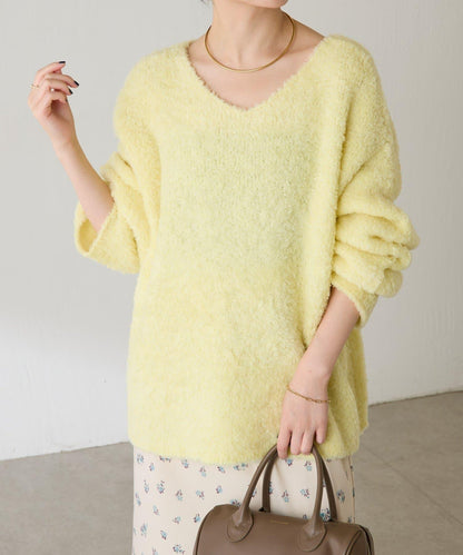 【多場合可穿】羊毛混紡毛圈套頭針織衫