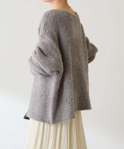 【多場合可穿】羊毛混紡毛圈套頭針織衫