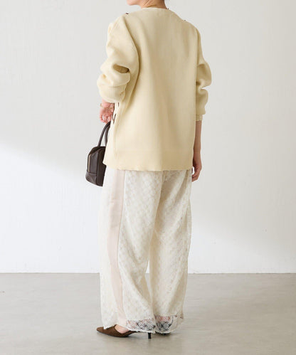 鏤空刺繡深V領針織衫