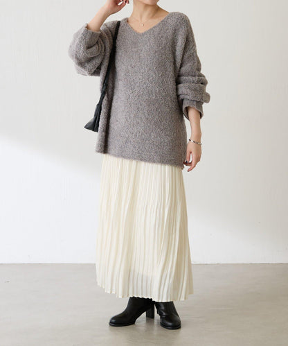 【多場合可穿】羊毛混紡毛圈套頭針織衫