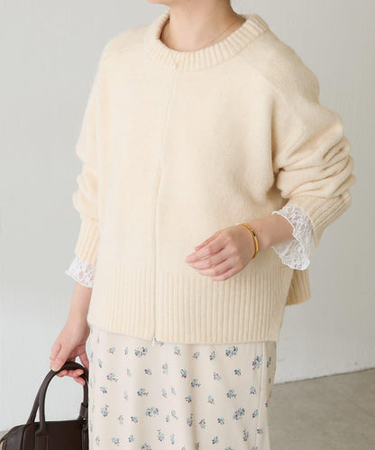 【可手洗/易於疊穿】仿犛牛絨短款針織衫