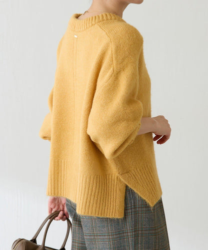 【可手洗/易於疊穿】仿犛牛絨短款針織衫