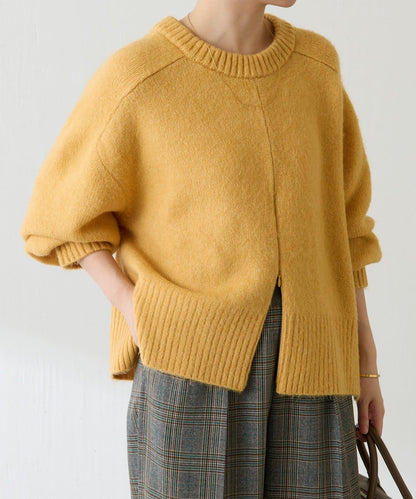 【可手洗/易於疊穿】仿犛牛絨短款針織衫