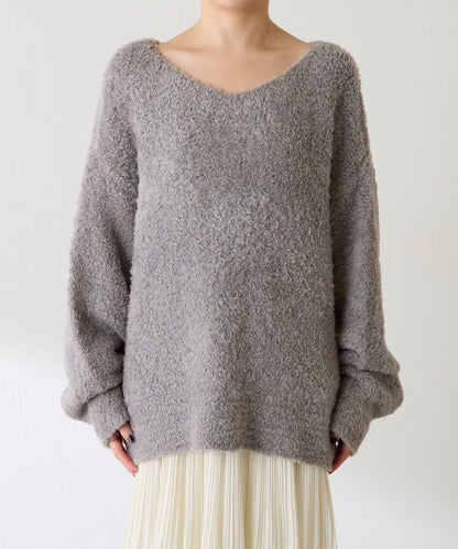 【多場合可穿】羊毛混紡毛圈套頭針織衫