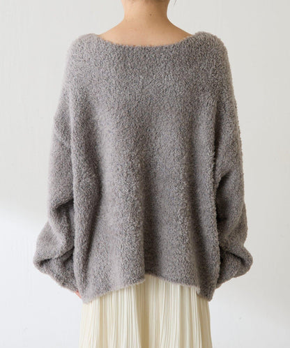 【多場合可穿】羊毛混紡毛圈套頭針織衫