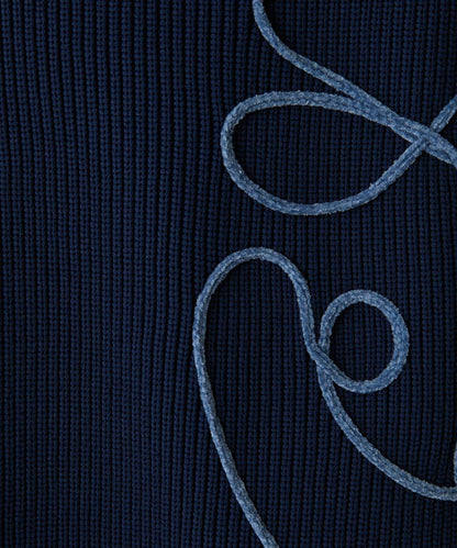 鏤空刺繡深V領針織衫