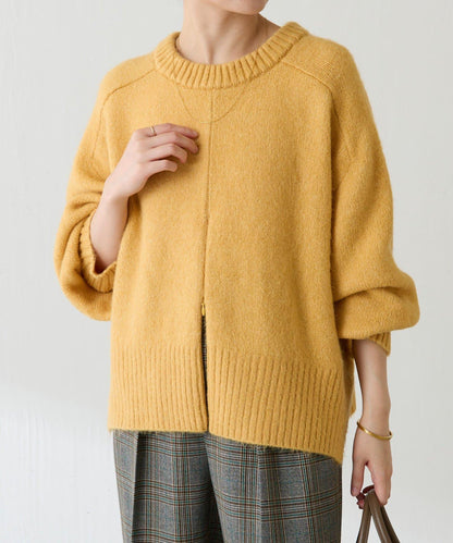 【可手洗/易於疊穿】仿犛牛絨短款針織衫