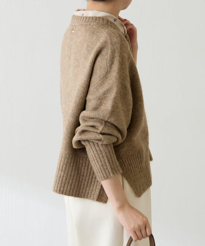 【可手洗/易於疊穿】仿犛牛絨短款針織衫