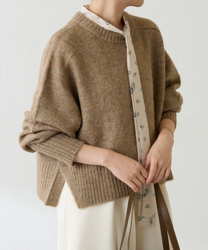 【可手洗/易於疊穿】仿犛牛絨短款針織衫