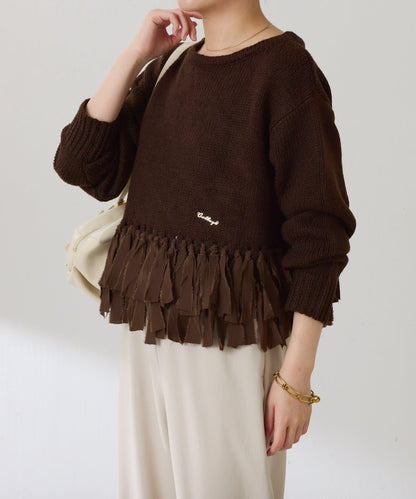 下襬流蘇針織衫