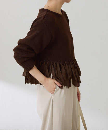 下襬流蘇針織衫