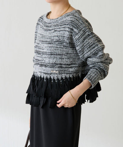 下襬流蘇針織衫