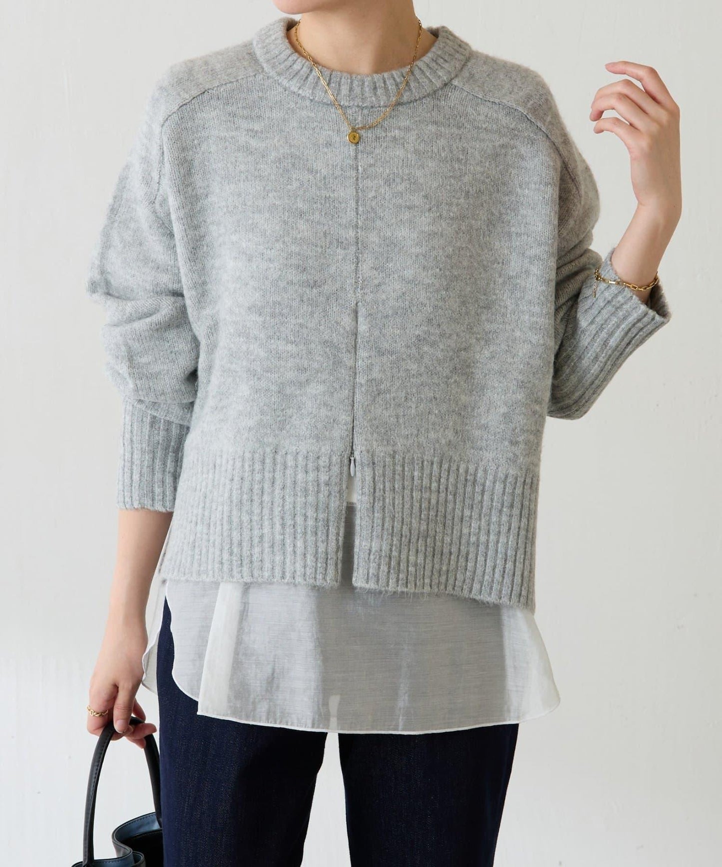 【可手洗/易於疊穿】仿犛牛絨短款針織衫