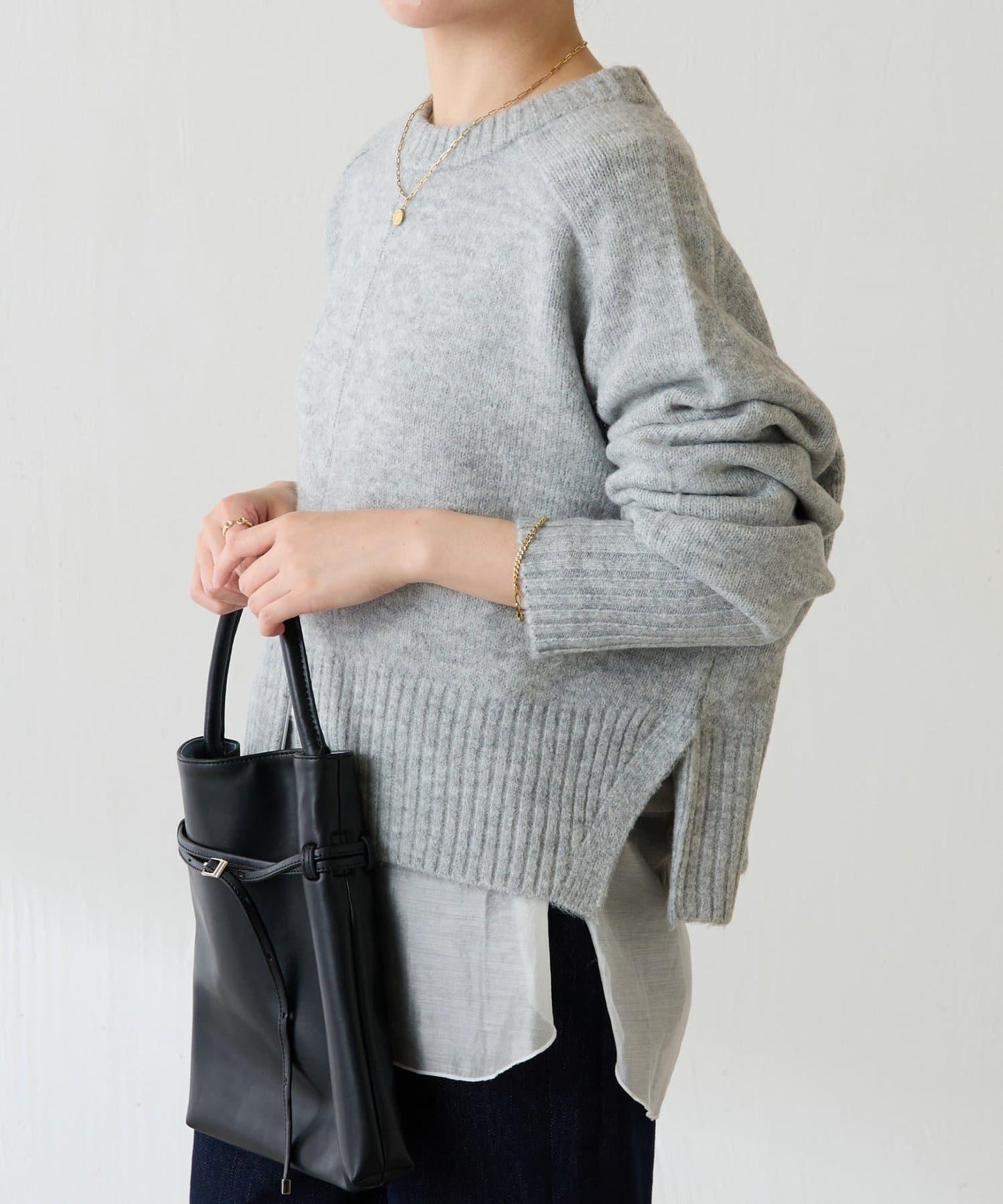 【可手洗/易於疊穿】仿犛牛絨短款針織衫