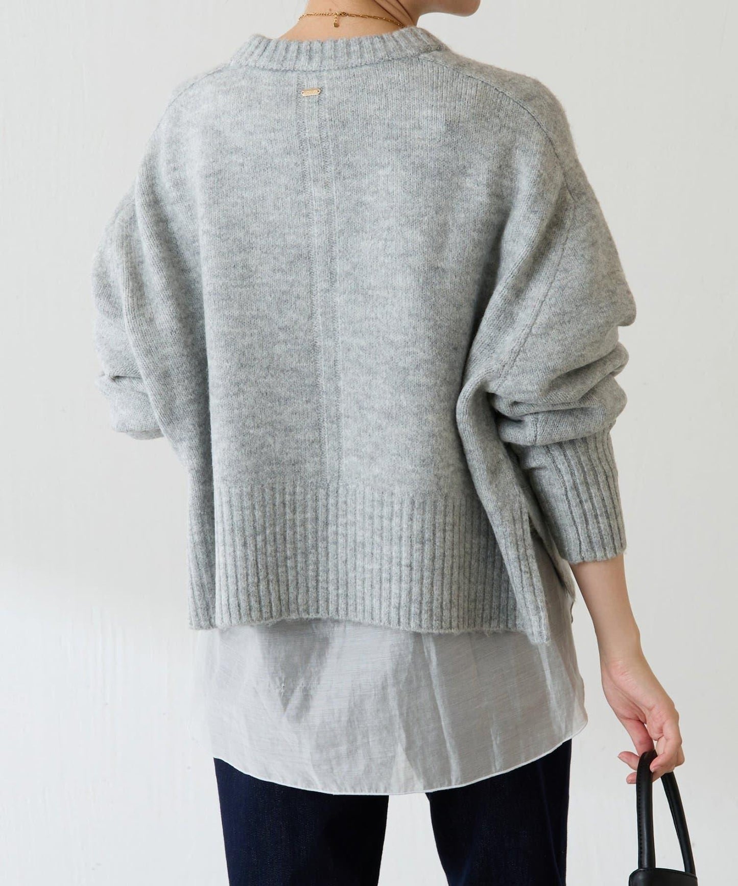 【可手洗/易於疊穿】仿犛牛絨短款針織衫