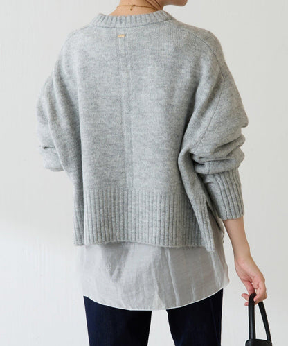 【可手洗/易於疊穿】仿犛牛絨短款針織衫