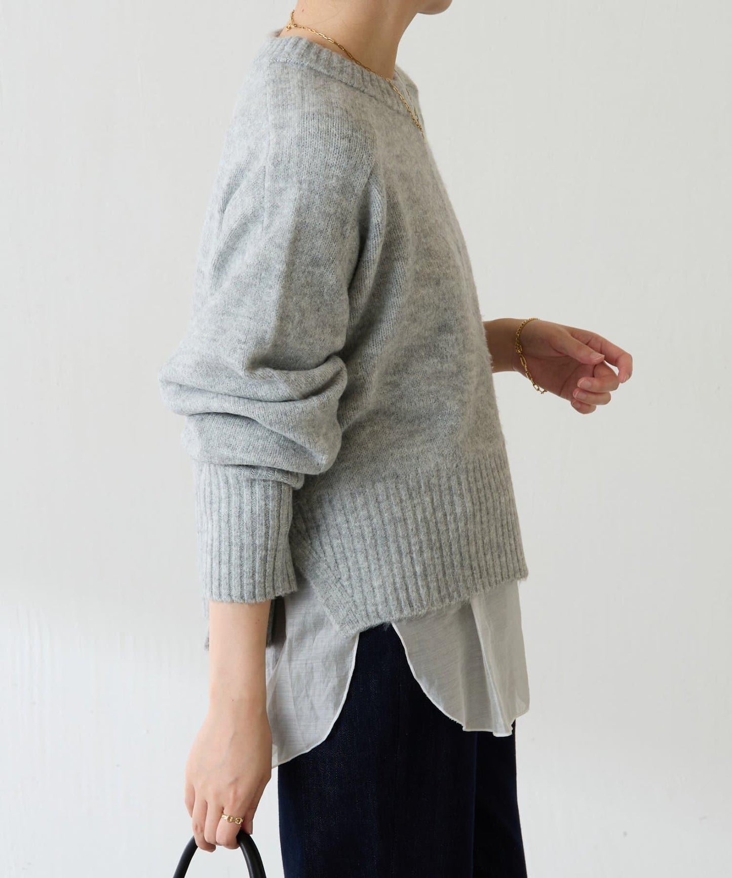 【可手洗/易於疊穿】仿犛牛絨短款針織衫