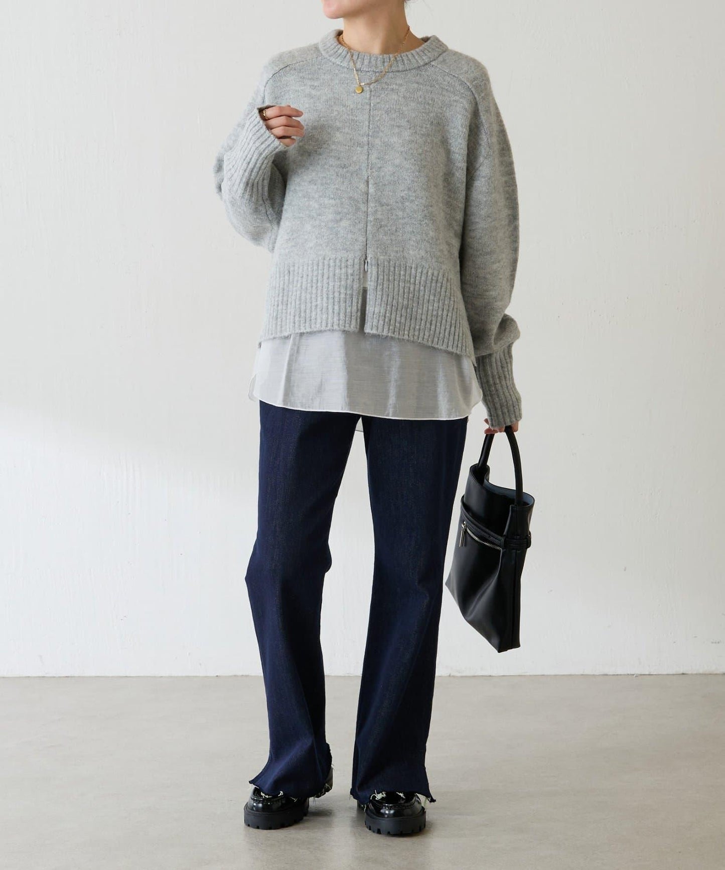 【可手洗/易於疊穿】仿犛牛絨短款針織衫