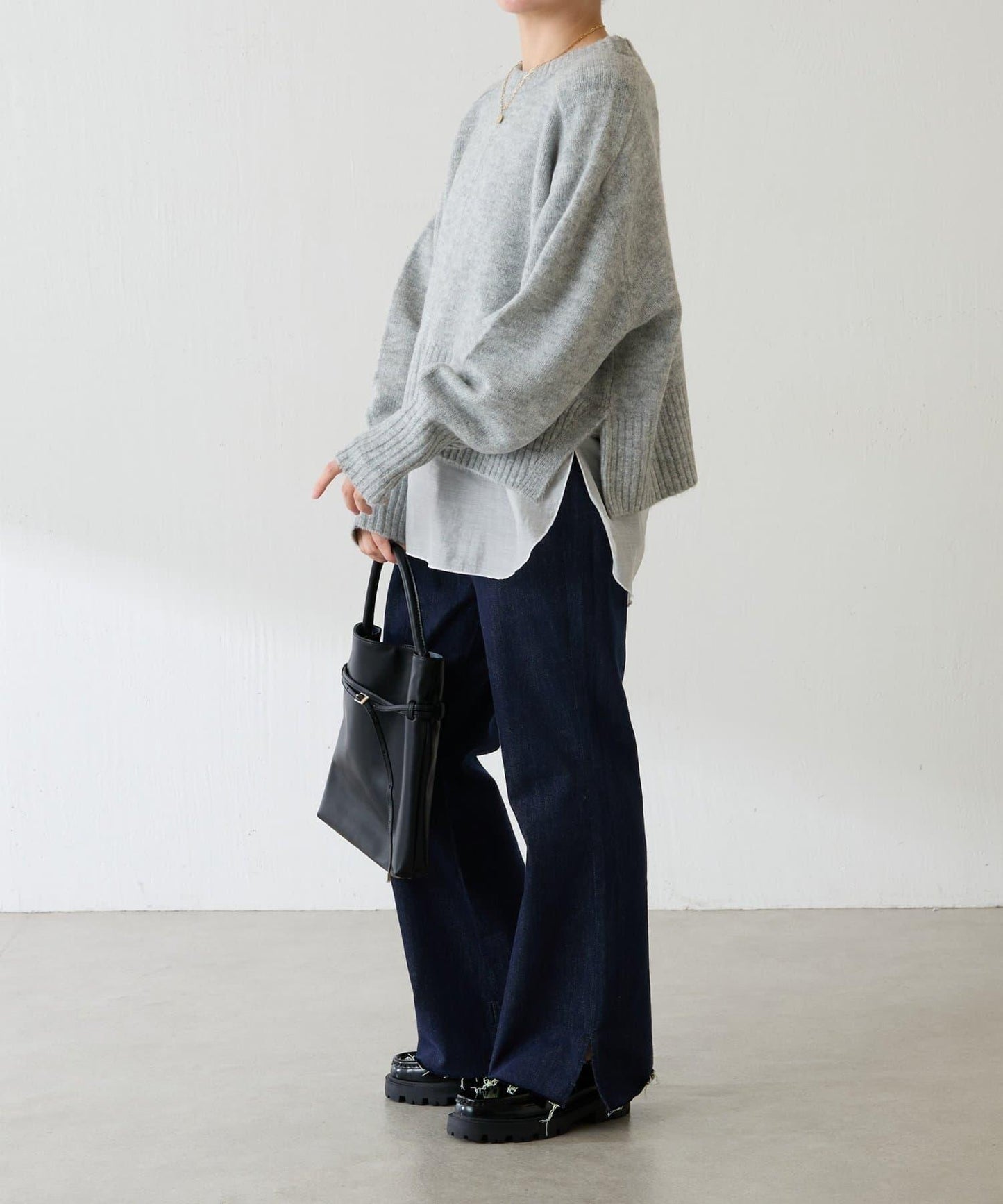 【可手洗/易於疊穿】仿犛牛絨短款針織衫